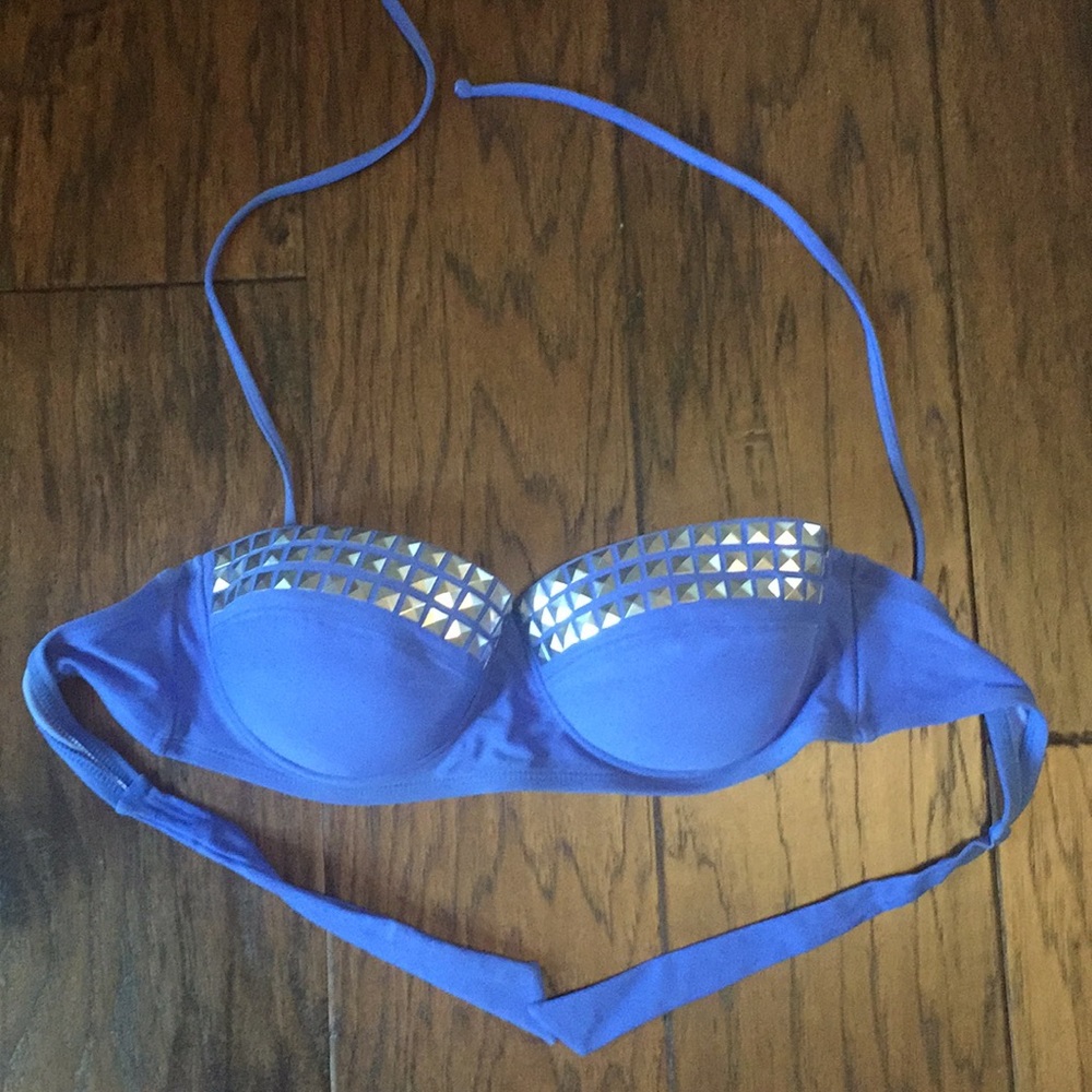 Light blue bathing suit halter top